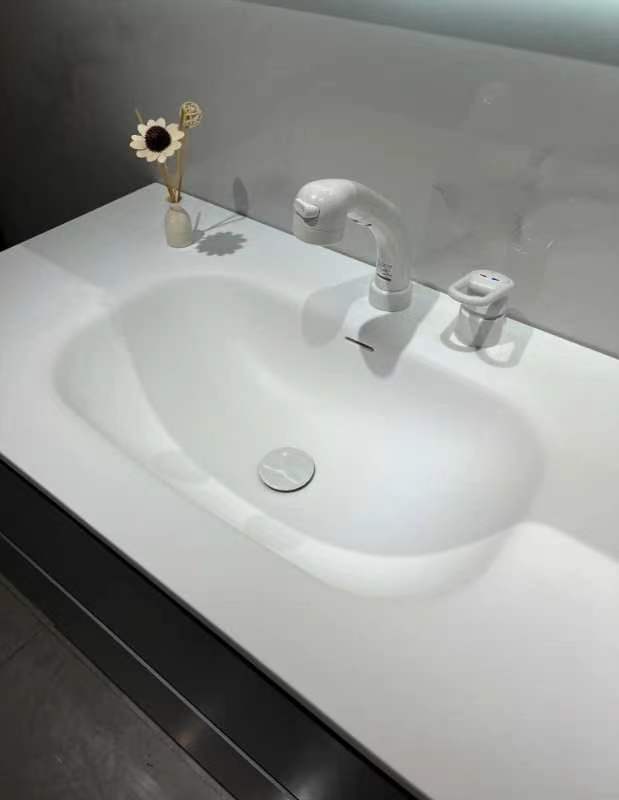 Pebble Integrated Quartz Vanity Top for Bathroom Cabinets