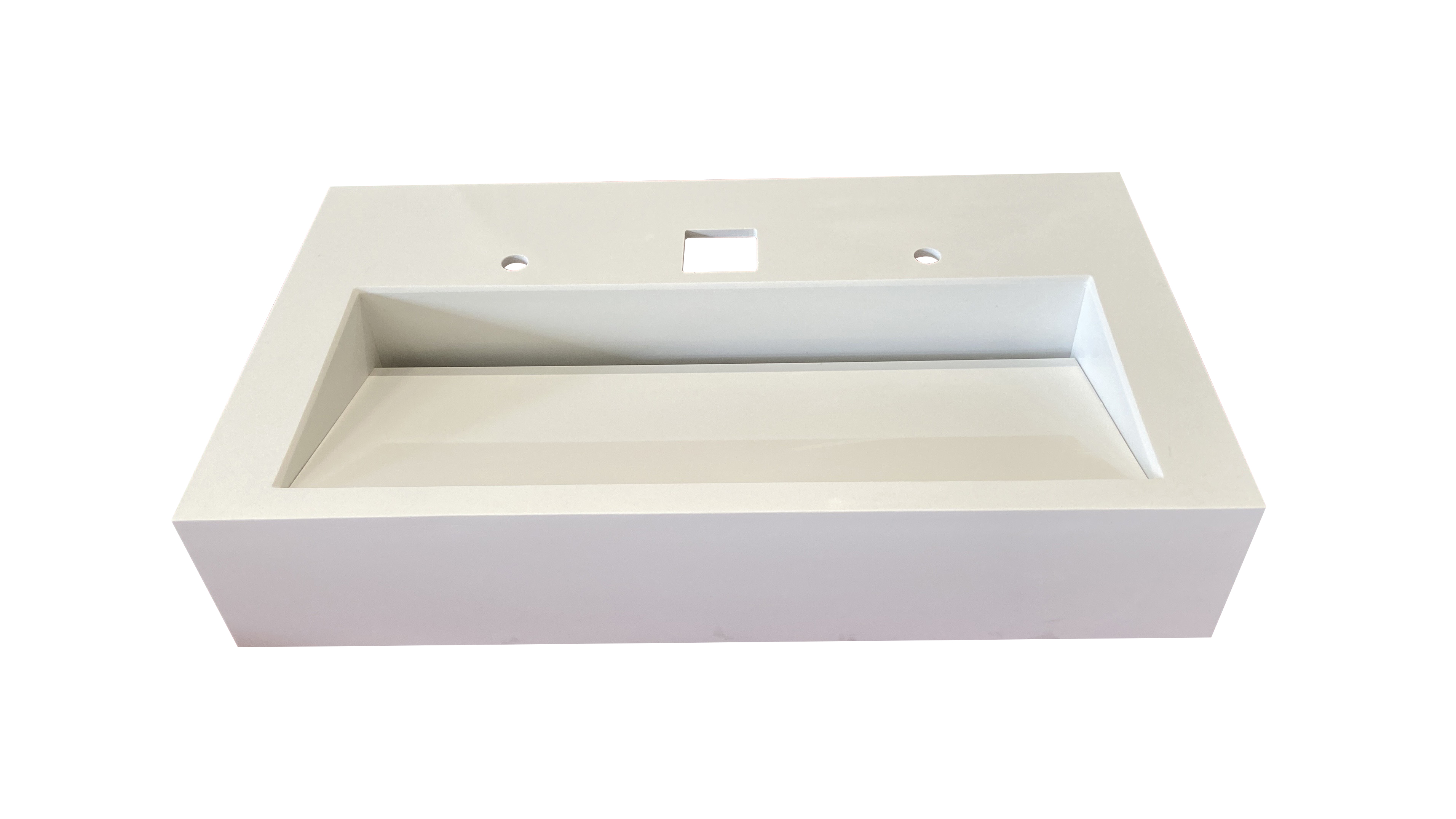 Wall Hang Integrated Solid Surface Vanity Basin with Sink 