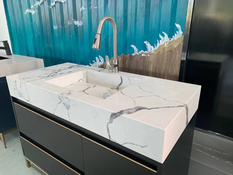 marble integrated Vanity Top for hotel bathroom