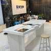 White Natural Marble Modern Integrated Kitchen Dining Table