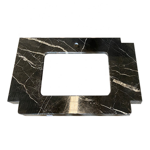 Cheap Black Marble Wash Basin Countertop Vanity Top YV004