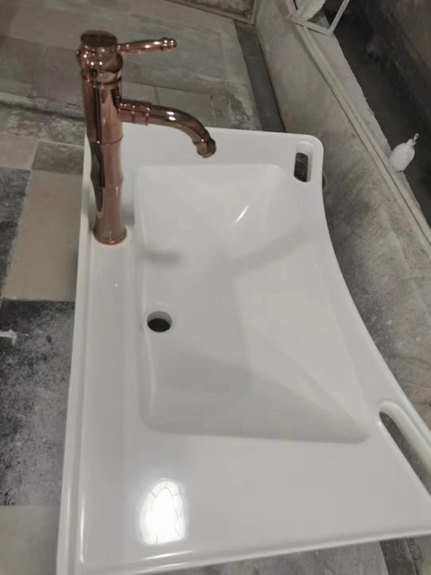 Modern Acrylic Pebble Quartz Vanity Top For Bathroom