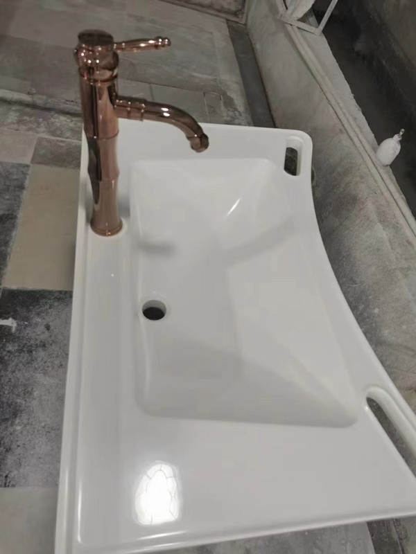 Modern Acrylic Pebble Quartz Vanity Top For Bathroom