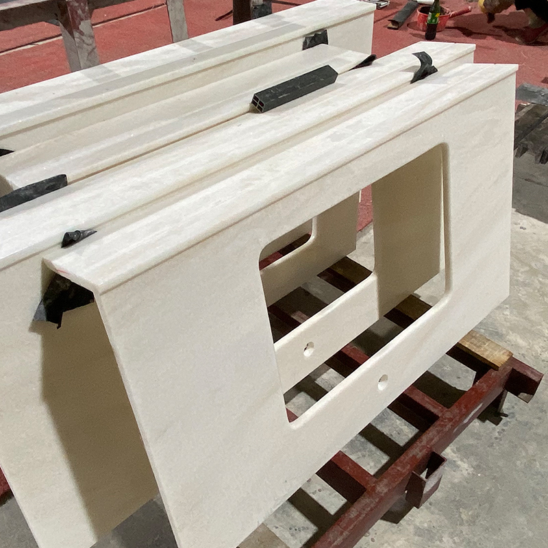 rectangle all in one Vanity Top for hotel bathroom