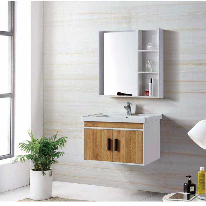 YAA Solid Surface Black White Marble Pattern Vanity Top Integrated Bathroom Sink Cabinet Vanities Top