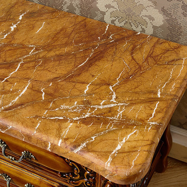 Luxury Brown Floral Printed Quartz Slabs for Living Room