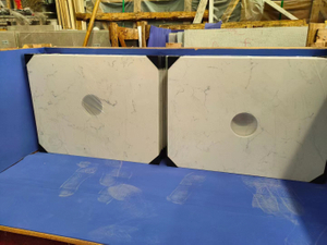 sintered stone double bowl Marble Vanity Top for vessel sink