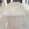 White Natural Marble Modern Integrated Kitchen Dining Table