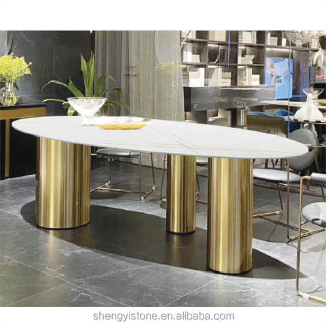 Customized Resin Polished Restaurant Dining Table Top