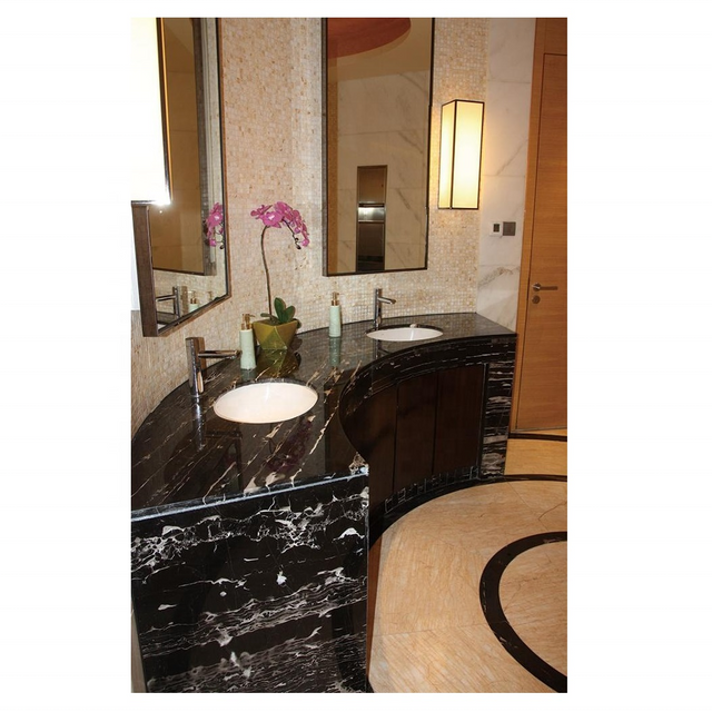 black engineered Granite Vanity Top for bathroom vanities