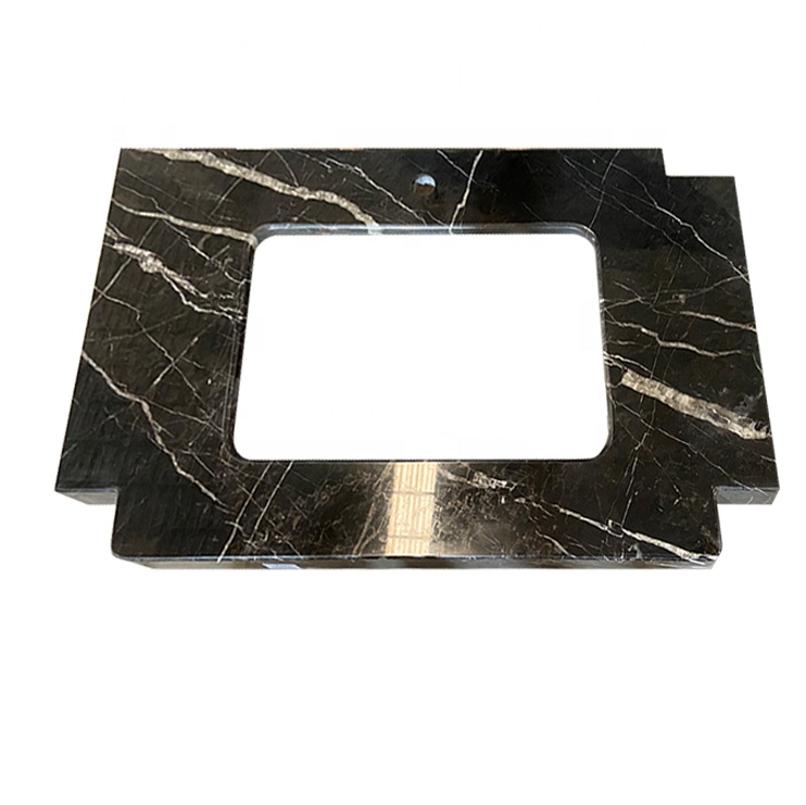 black engineered Granite Vanity Top for bathroom vanities