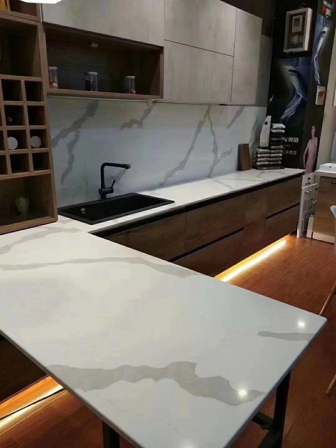 Porcelain Solid Surface Farmhouse Tiling Kitchen Countertop