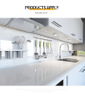 Artificial Synthetic Super Pure White Quartz Stone Kitchen Round Countertops Vanity Counter Table Top